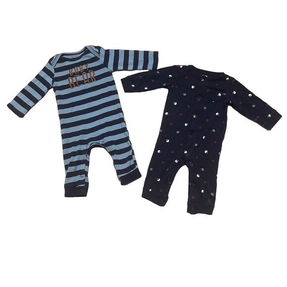 Just One You by Carter's Blue Rompers Set of 2 Boy's Size 6 Months - Picture 1 of 11